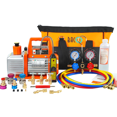 R1234YF 4CFM Vacuum Pump and Gauge Set