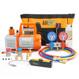 4 CFM AC Vacuum Pump and Gauge Set w/ Leak Detector