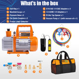4 CFM AC Vacuum Pump and Gauge Set w/ Leak Detector