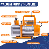 4 CFM AC Vacuum Pump and Gauge Set w/ Leak Detector