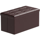 30L" Faux Leather Storage Ottoman Bench