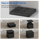 15L" Faux Leather Ottoman