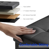 15L" Faux Leather Ottoman