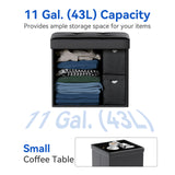 15L" Faux Leather Ottoman