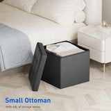 15L" Faux Leather Ottoman