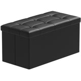 30L" Faux Leather Storage Ottoman Bench