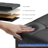 30L" Faux Leather Storage Ottoman Bench
