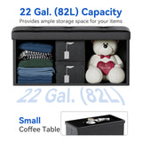 30L" Faux Leather Storage Ottoman Bench