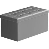 30L" Faux Leather Storage Ottoman Bench