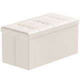 30L" Faux Leather Storage Ottoman Bench