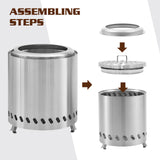 Solo Fire Pit 8.6"x10"(Black/Blue/Silver/Green)