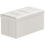 30L" Faux Leather Storage Ottoman Bench