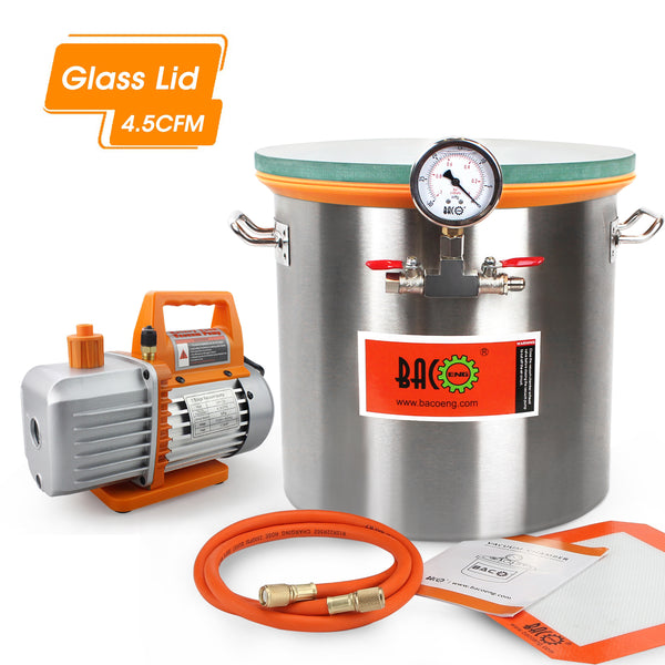 Glass Lid Vacuum Chamber with Pump BACOENG