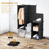 12-Cube Portable Closet - Clear & Black
