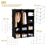 12-Cube Portable Closet - Clear & Black
