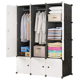 12-Cube Portable Closet - White & Black