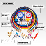 3.5CFM 4-Way AC Vacuum Pump and Gauge Set (R134a R22 R410a)