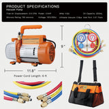3.6CFM Vacuum Pump and Gauge Set for R410a