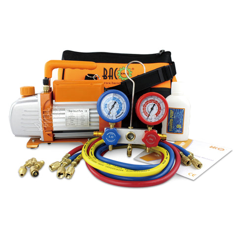 3.6CFM Vacuum Pump and Gauge Set for R410a