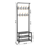 Metal Entryway Coat Shoe Rack