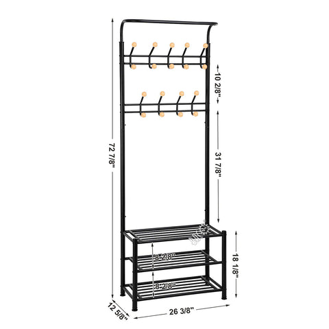 Metal Entryway Coat Shoe Rack