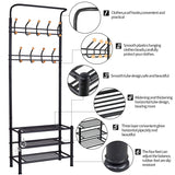 Metal Entryway Coat Shoe Rack