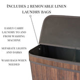 Divided Bamboo Laundry Basket (Brown/Nature/Gray/Black)