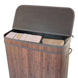 Divided Bamboo Laundry Basket (Brown/Nature/Gray/Black)