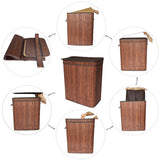Divided Bamboo Laundry Basket (Brown/Nature/Gray/Black)