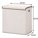 Double Laundry Hamper with lid (Gray/Beige/Black)