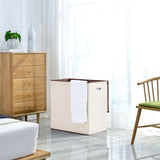 Double Laundry Hamper with lid (Gray/Beige/Black)