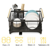 Stainless Steel Large Dish Rack (Black)