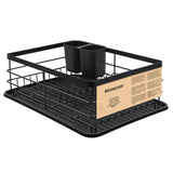 BRIAN & DANY BRIAN & DANY Dish Drainer with Utensil & Cup Holder, Kitchen Counter Dish Rack, Powder Coated Steel, Black