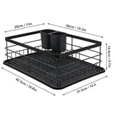 BRIAN & DANY BRIAN & DANY Dish Drainer with Utensil & Cup Holder, Kitchen Counter Dish Rack, Powder Coated Steel, Black