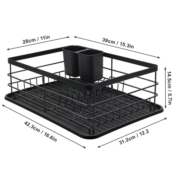 Aluminum Dish Drying Rack ( Black） – BACOENG