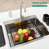 BRIAN & DANY BRIAN & DANY Dish Drainer with Utensil & Cup Holder, Kitchen Counter Dish Rack, Powder Coated Steel, Black