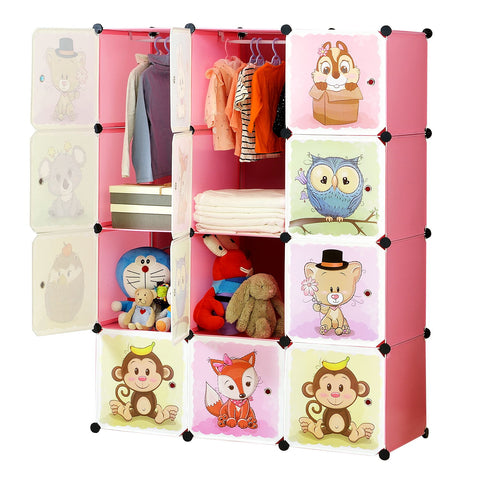 12-cube Portable Kid Organizers Storage Organizer(Pink/Blue)
