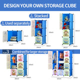 12-cube Portable Kid Organizers Storage Organizer(Pink/Blue)