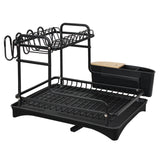 Aluminum Dish Rack Double layer (Black)