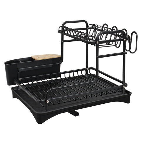 Aluminum Dish Rack Double layer (Black)