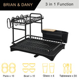 Aluminum Dish Rack Double layer (Black)