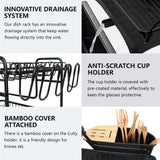 Aluminum Dish Rack Double layer (Black)