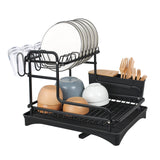 Aluminum Dish Rack Double layer (Black)