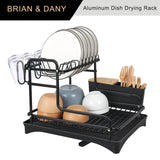 Aluminum Dish Rack Double layer (Black)