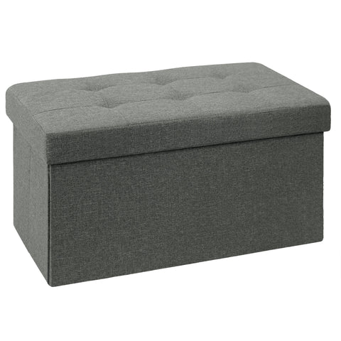 30βL Linen Storage Ottoman (76 x 38 x 38 cm)