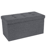 30“L Linen Storage Ottoman (76 x 38 x 38 cm)