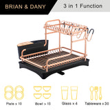 Aluminum Dish Rack Double layer (Rose Gold)