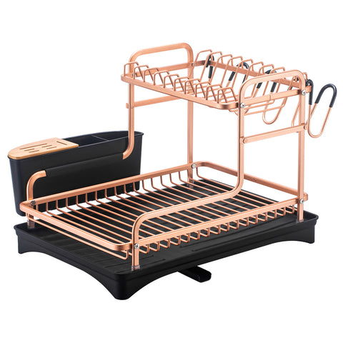 Aluminum Dish Rack Double layer (Rose Gold)