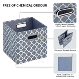 Foldable Storage Cube Bins (Beige/Blue)