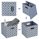 Foldable Storage Cube Bins (Beige/Blue)